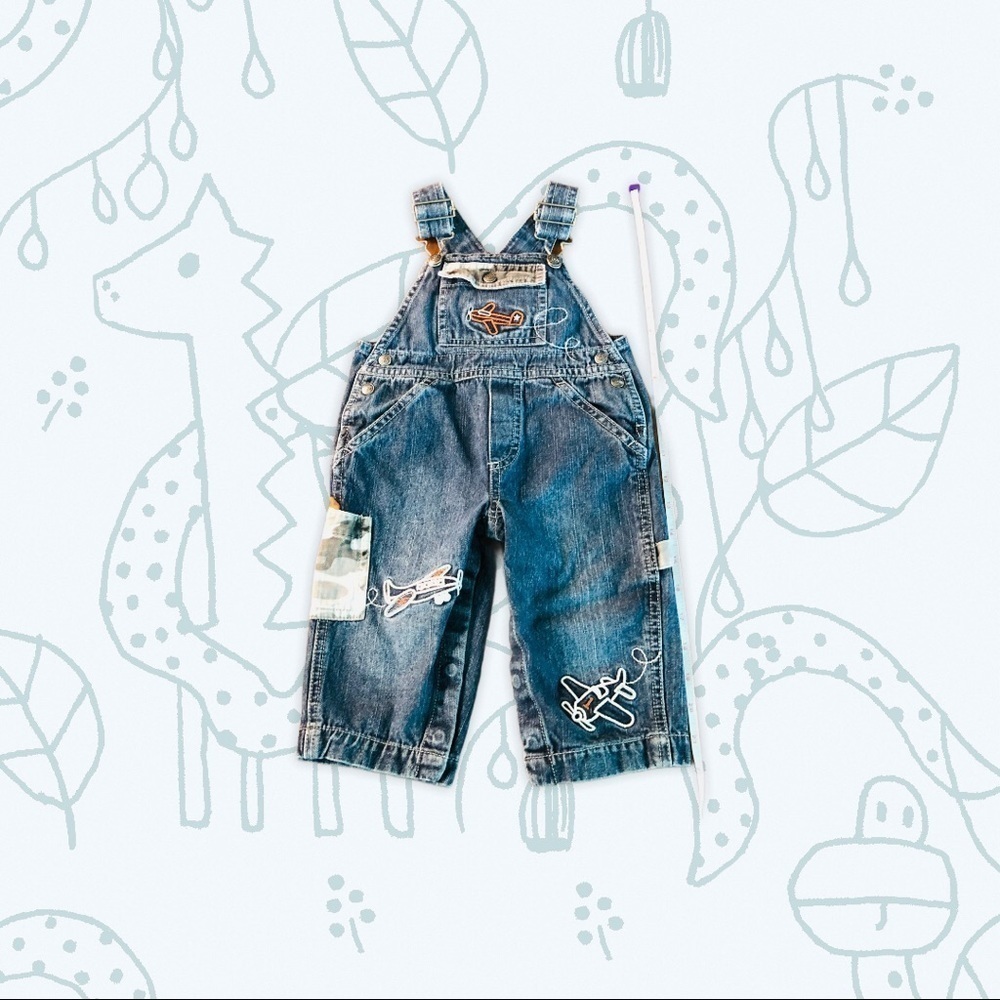 LITTLE LEGENDS - BOYS SIZE 12 MOS DENIM OVERALLS